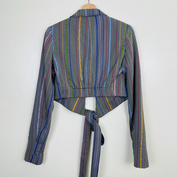 Rosie Assoulin Cropped Rainbow Jacquard Jacket - Picture 6 of 8